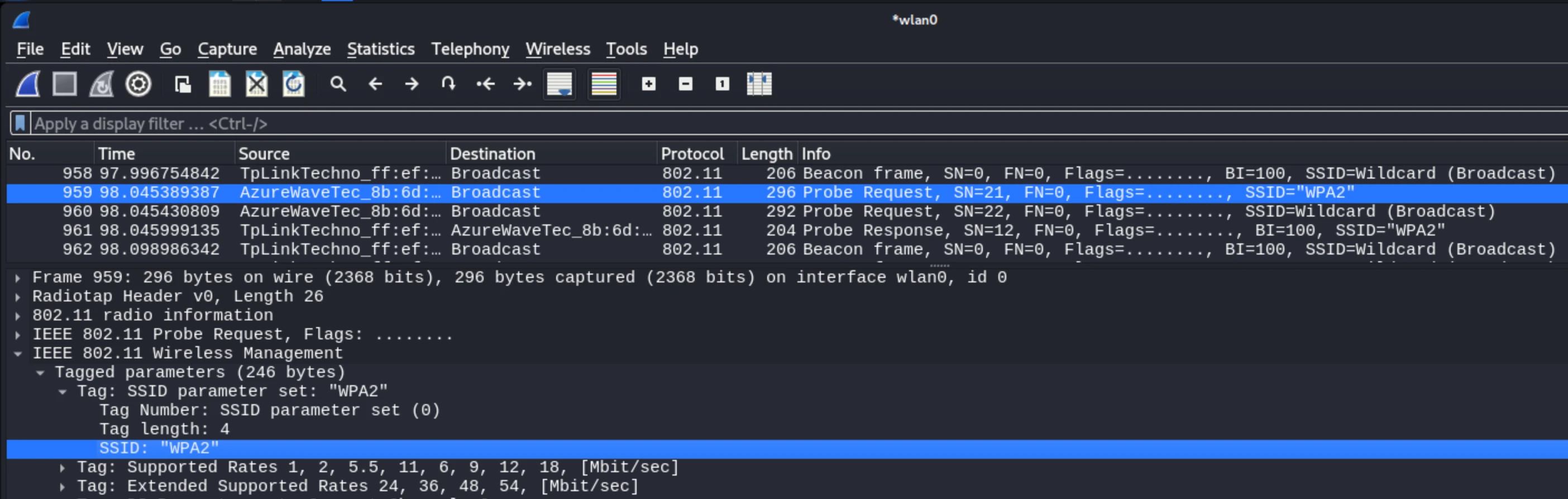 Probe with SSID