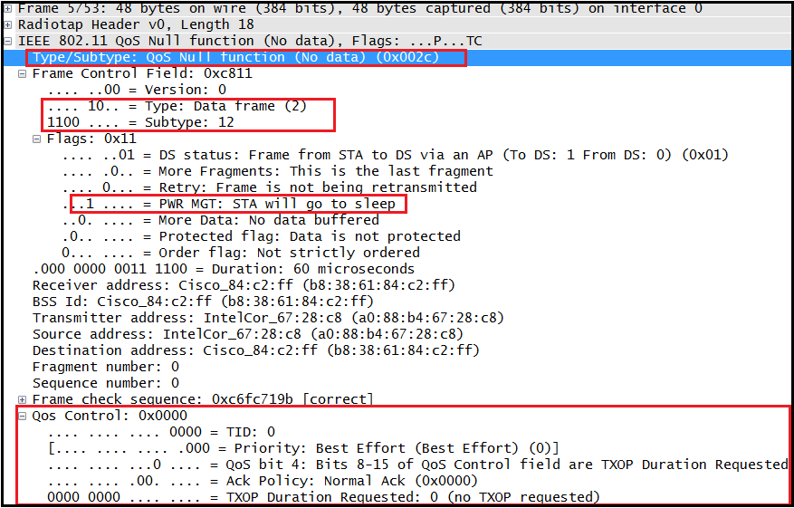 QoS Null frame in 802.11